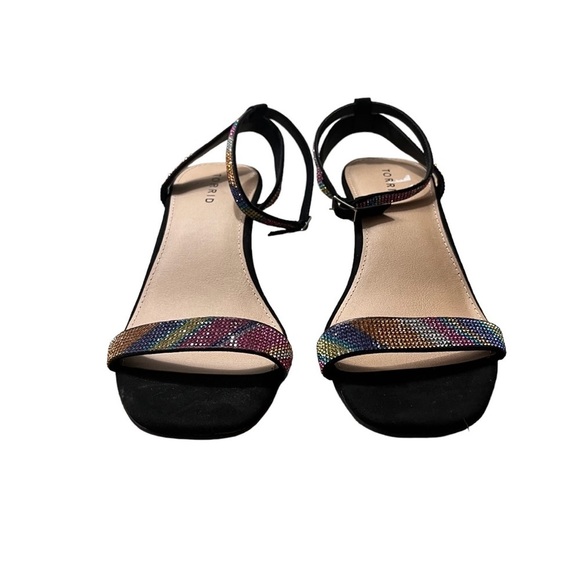 TORRID Rainbow Embellished Sparkle Faux Suede Dressy Kitten Heels Size 9 WW - Picture 4 of 8